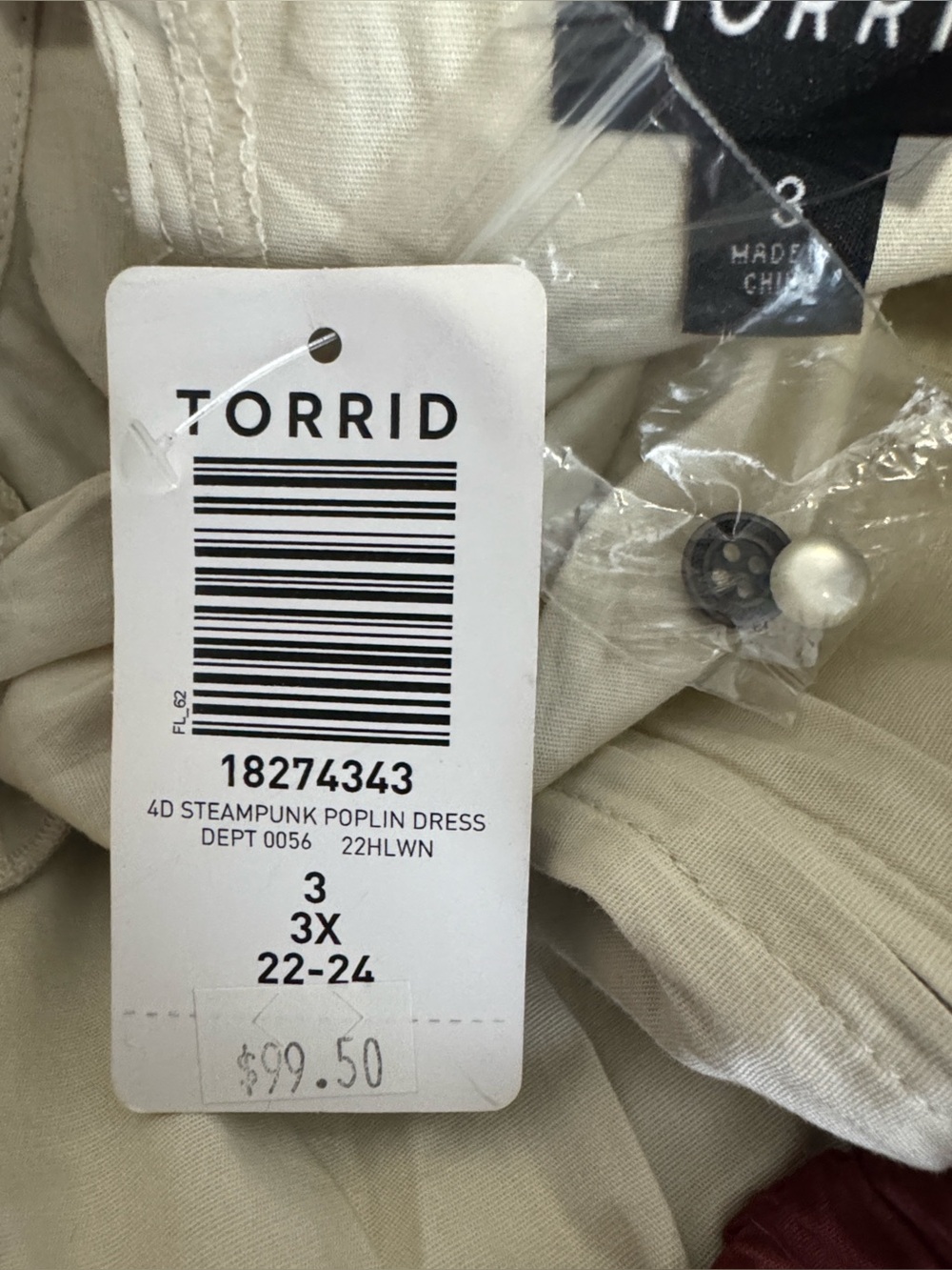 NWT Torrid Halloween Steampunk/Barmaid poplin cosplay dress size 3X - Picture 8 of 8